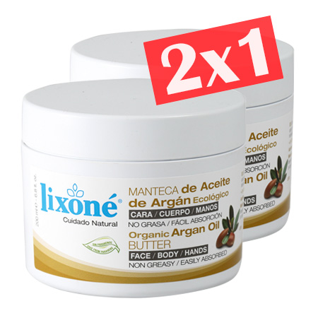 lixone MANTECA de Aceite de Argán Ecológico CARA CUERPO y MANOS