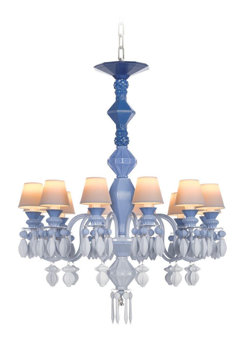 Lladro Chandelier Belle De Nuit 12 Luces. Azul (CE/UK/CCC)