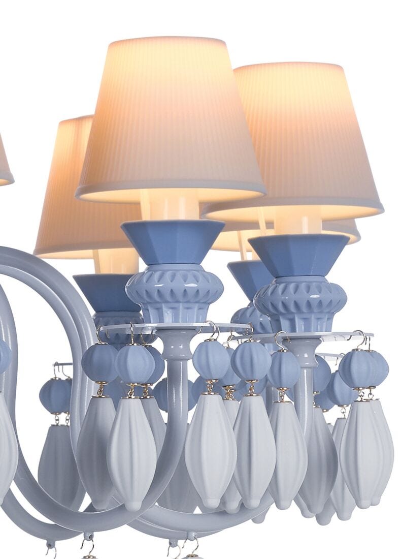 Lladro Chandelier Belle De Nuit 12 Luces. Azul (CE/UK/CCC)