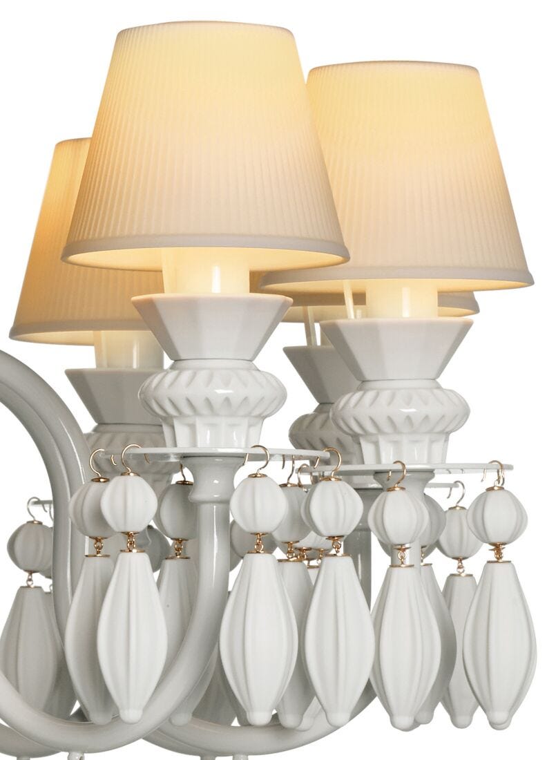 lladro Chandelier Belle de Nuit 12 luces. Blanco (CE/UK/CCC)