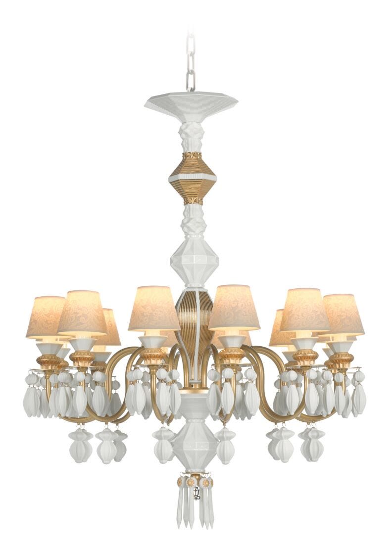 Lladro Chandelier Belle De Nuit 12 Luces. Lustre Oro (CE/UK/CCC)