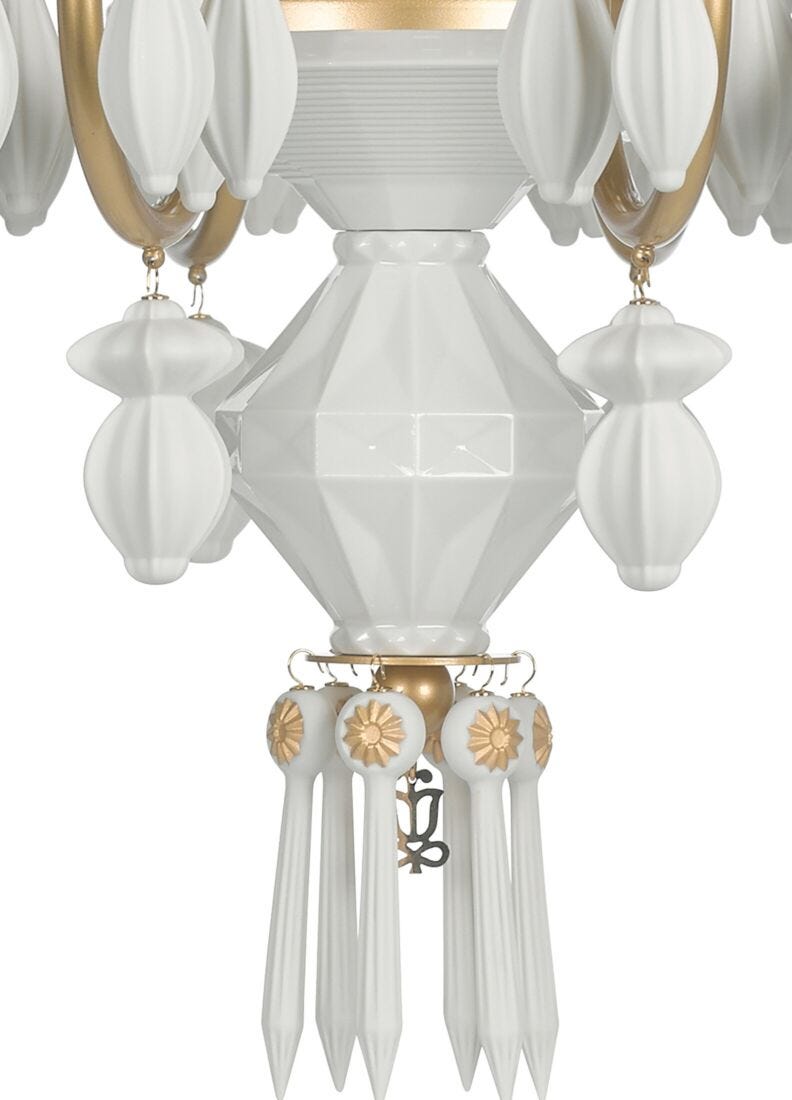 Lladro Chandelier Belle De Nuit 12 Luces. Lustre Oro (CE/UK/CCC)