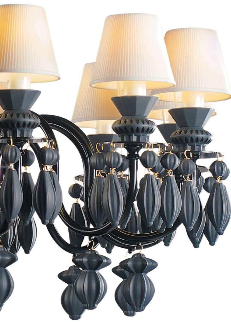 Lladro Chandelier Belle De Nuit 12 Luces. Negro Absoluto (CE/UK/CCC)