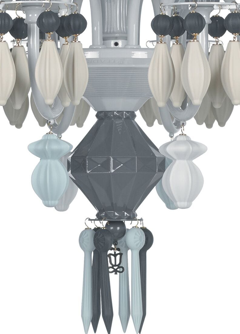Lladro Chandelier Belle De Nuit 12 Luces. Negro (CE/UK/CCC)