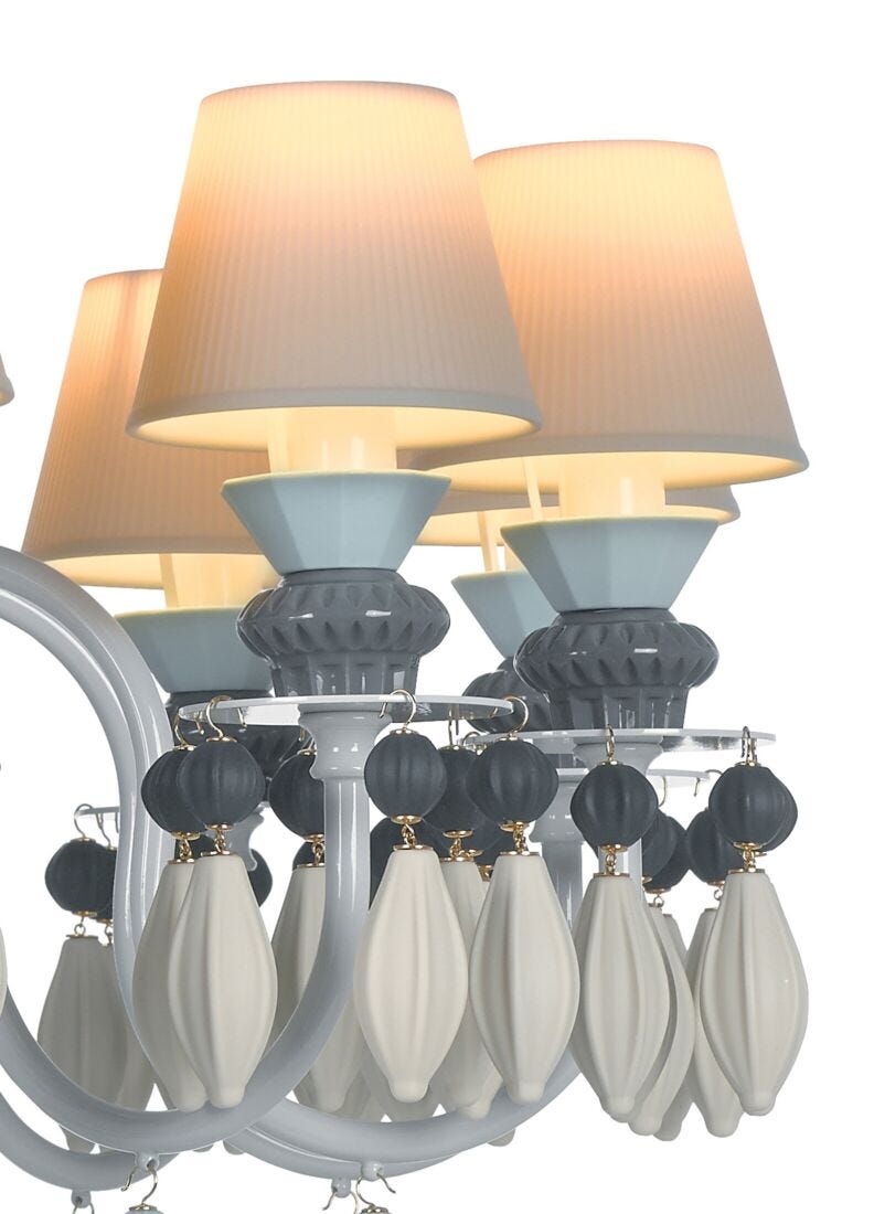lladro Chandelier Belle de Nuit 12 luces. Negro (CE/UK/CCC)