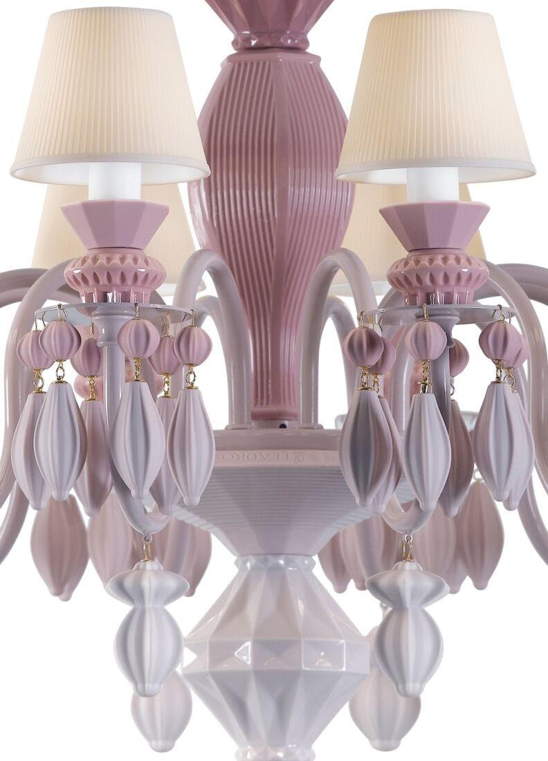 Lladro Chandelier Belle De Nuit 12 Luces. Rosa (CE/UK/CCC)