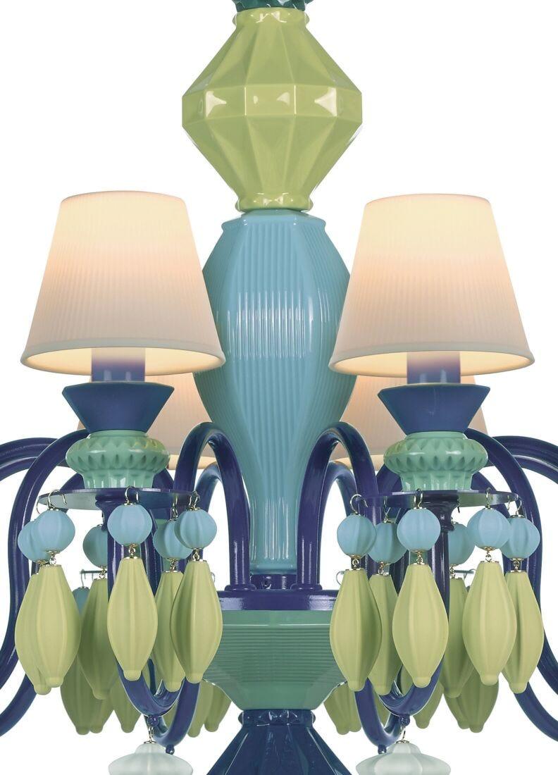 Lladro Chandelier Belle De Nuit 12 Luces. Verde (CE/UK/CCC)