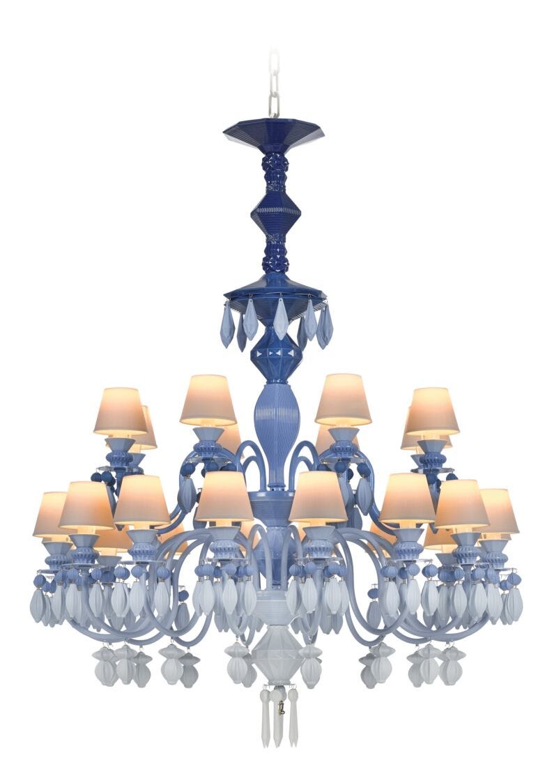Lladro Chandelier Belle De Nuit 24 Luces. Azul (CE/UK/CCC)