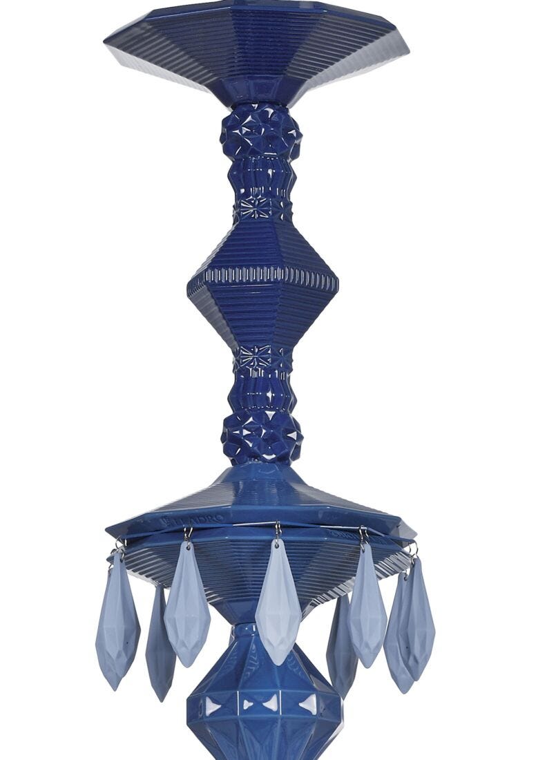 Lladro Chandelier Belle De Nuit 24 Luces. Azul (CE/UK/CCC)