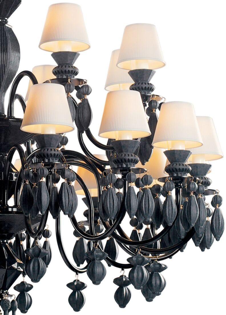 Lladro Chandelier Belle De Nuit 24 Luces. Negro Absoluto (CE/UK/CCC)