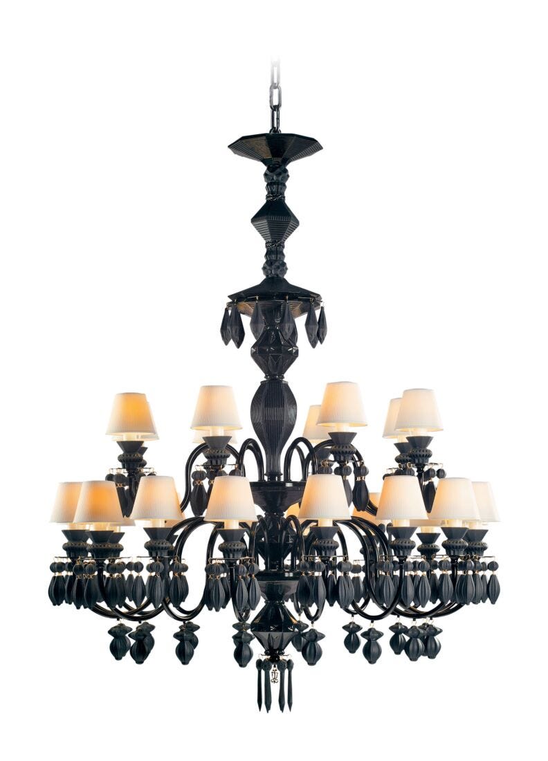 lladro Chandelier Belle de Nuit 24 luces. Negro absoluto (CE/UK/CCC)