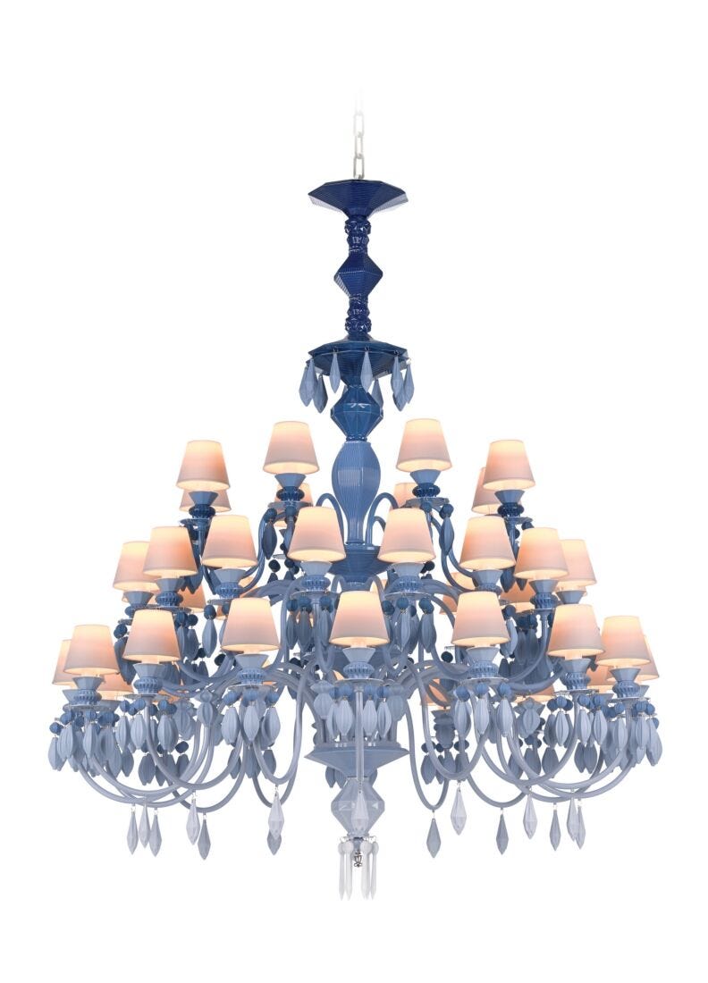 Lladro Chandelier Belle De Nuit 40 Luces. Azul (CE/UK)