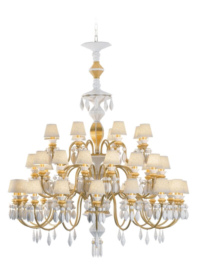 Lladro Chandelier Belle De Nuit 40 Luces. Lustre Oro (CE/UK)