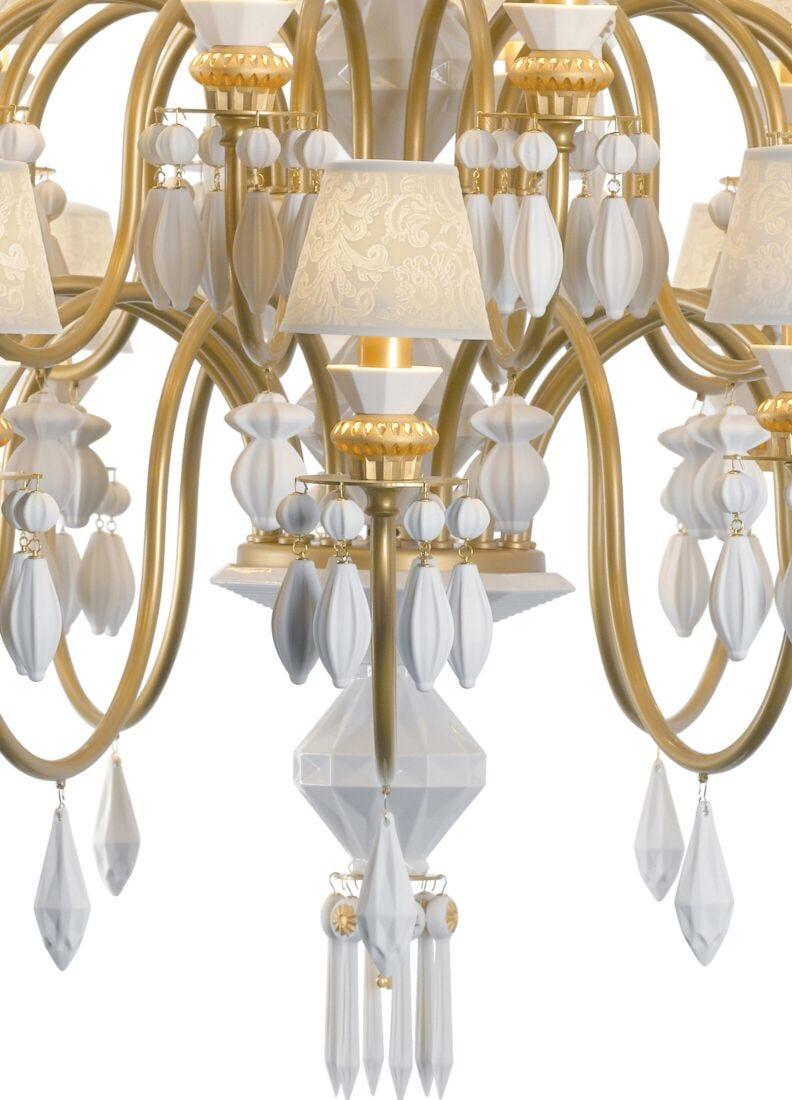 Lladro Chandelier Belle De Nuit 40 Luces. Lustre Oro (CE/UK)