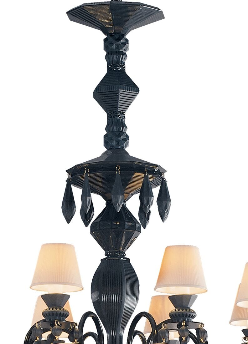 Lladro Chandelier Belle De Nuit 56 Luces. Negro Absoluto (CE/UK)