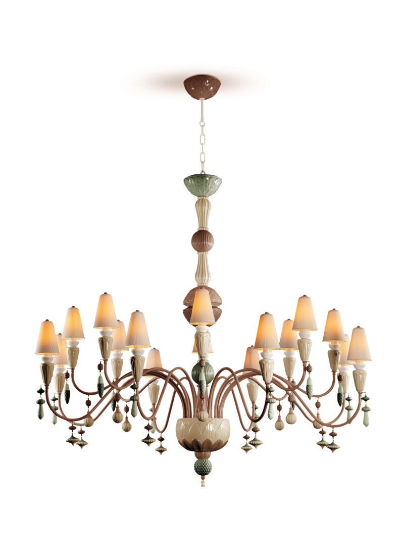 Lladro Chandelier Ivy And Seed 16 Luces. Grande Plano. Especias (CE/UK/CCC)