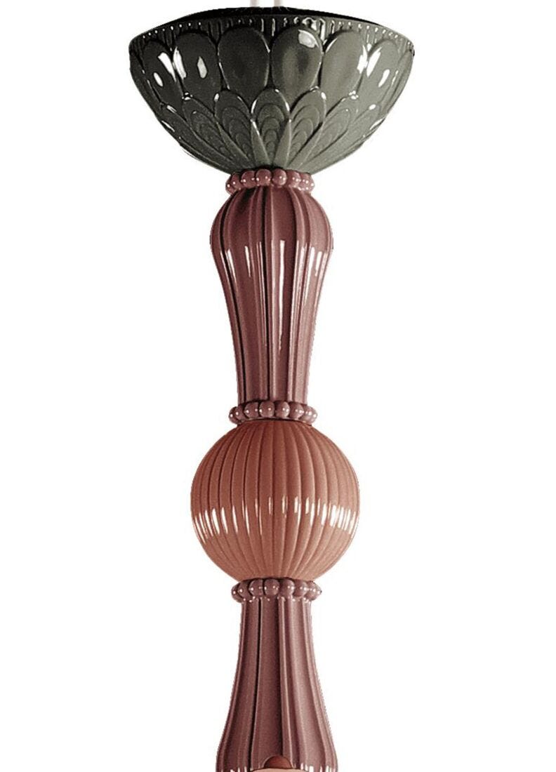 lladro Chandelier Ivy and Seed 16 luces. Mediano plano. Coral rojo (CE/UK/CCC)