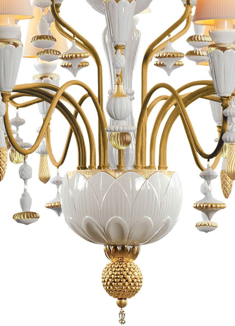 Lladro Chandelier Ivy And Seed 20 Luces. Lustre Oro. Mediano (CE/UK/CCC)