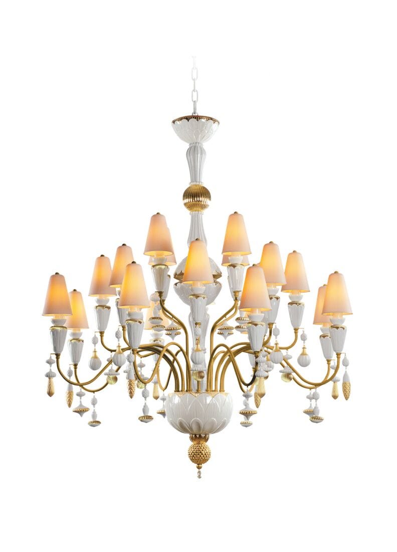 Lladro Chandelier Ivy And Seed 20 Luces. Lustre Oro. Mediano (CE/UK/CCC)