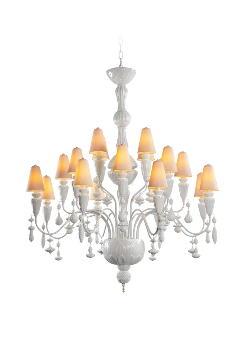 Lladro Chandelier Ivy And Seed 20 Luces. Mediano. Blanco (CE/UK/CCC)
