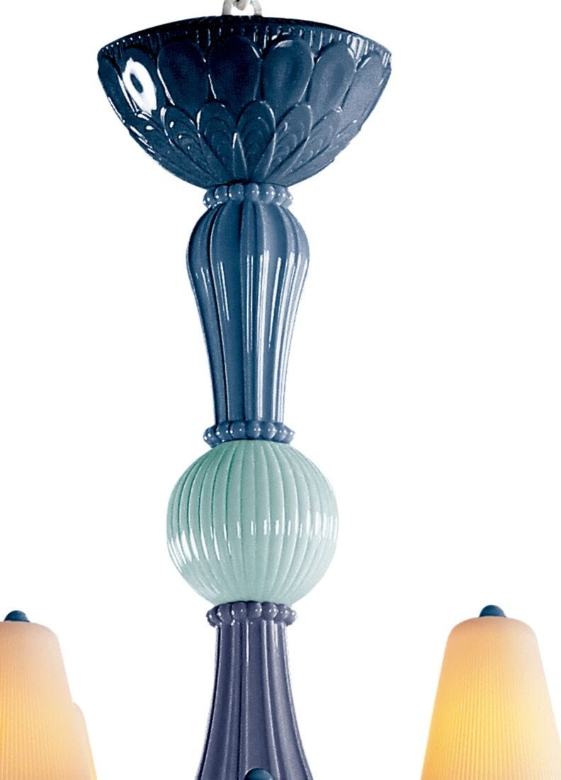 lladro Chandelier Ivy and Seed 20 luces. Mediano. Océano (CE/UK/CCC)