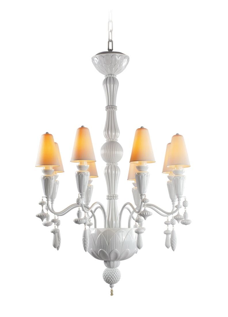 Lladro Chandelier Ivy And Seed 8 Luces. Blanco (CE/UK/CCC)