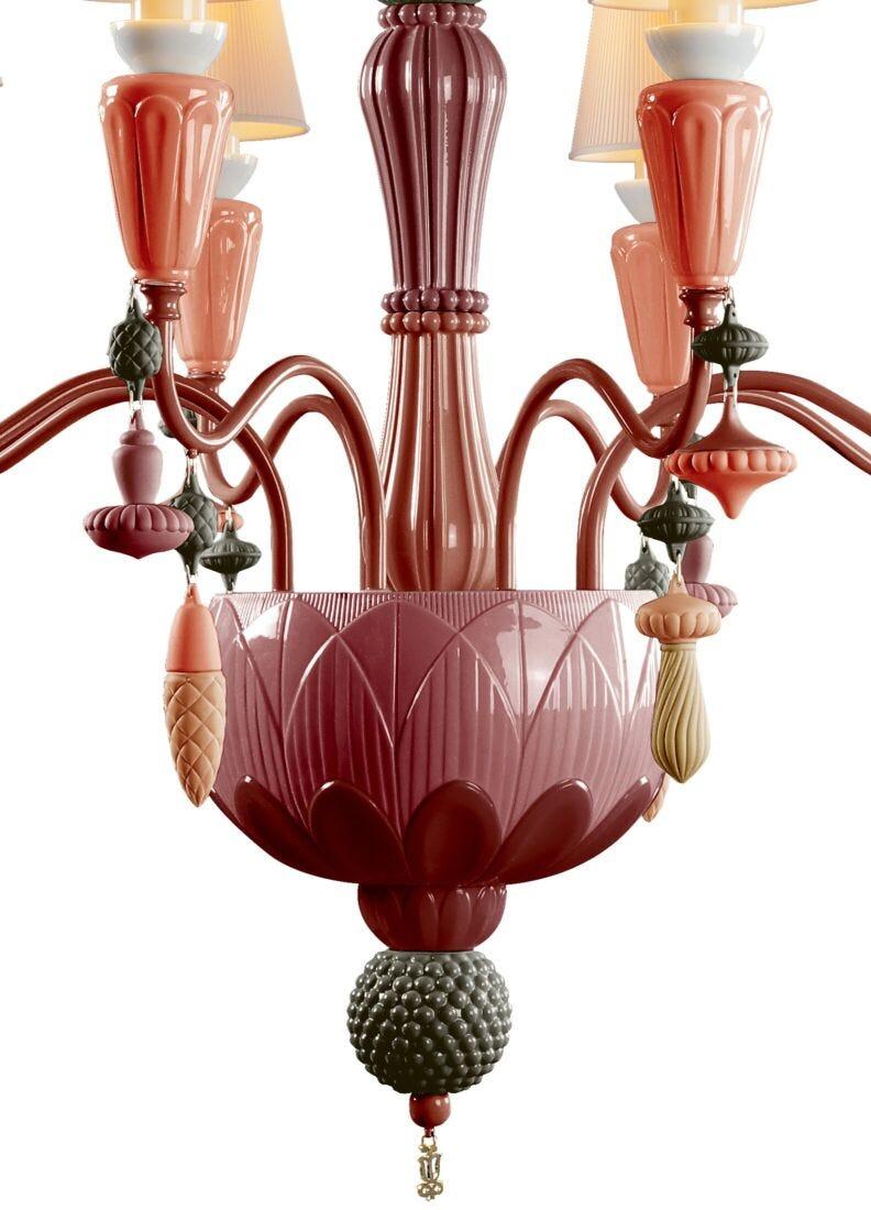 Lladro Chandelier Ivy And Seed 8 Luces. Coral Rojo (CE/UK/CCC)