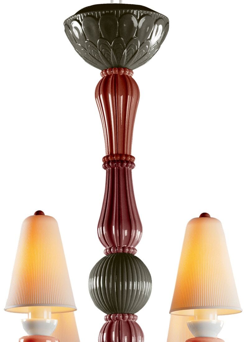 lladro Chandelier Ivy and Seed 8 luces. Coral rojo (CE/UK/CCC)