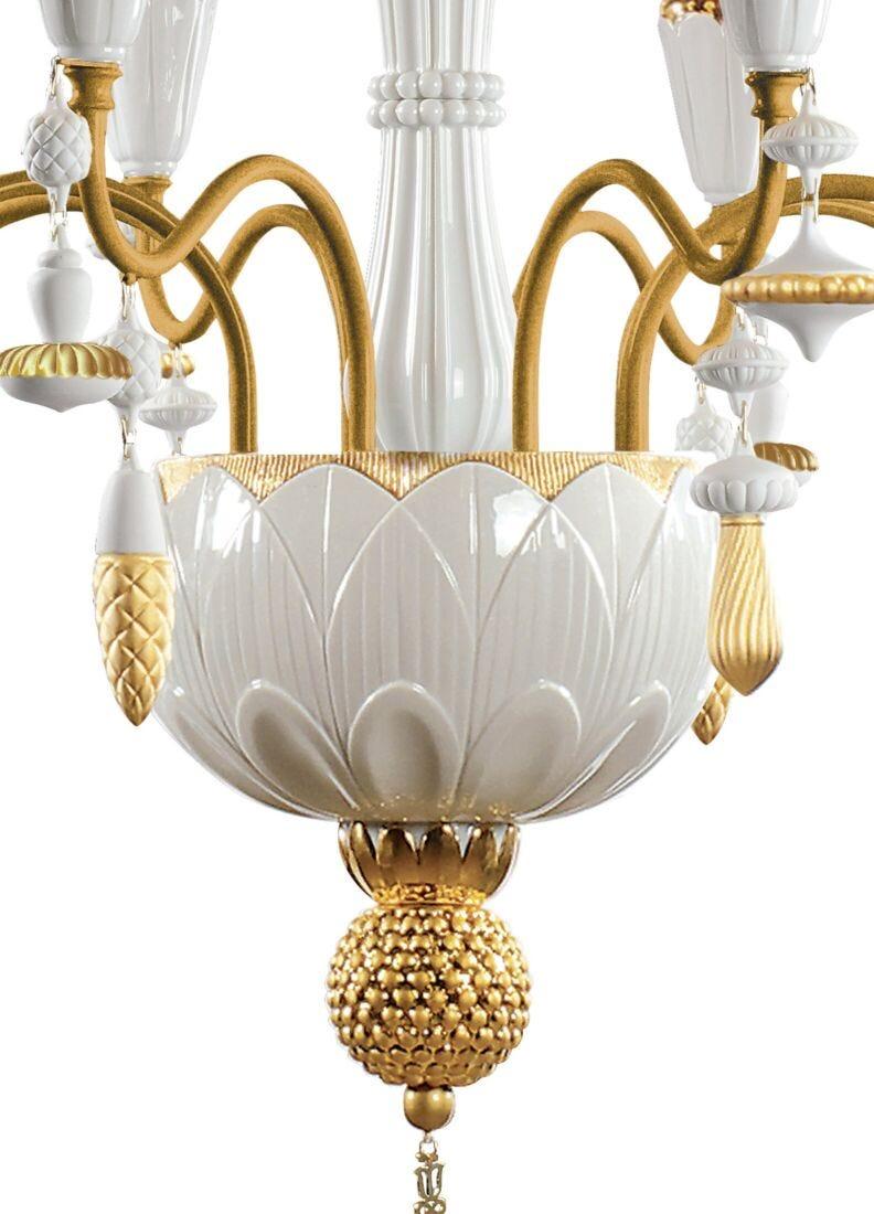 Lladro Chandelier Ivy And Seed 8 Luces. Lustre Oro (CE/UK/CCC)