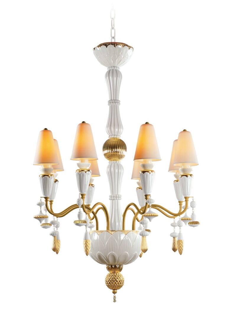 Lladro Chandelier Ivy And Seed 8 Luces. Lustre Oro (CE/UK/CCC)