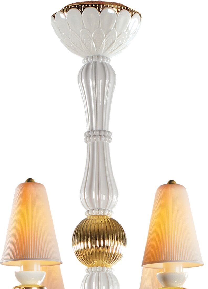lladro Chandelier Ivy and Seed 8 luces. Lustre oro (CE/UK/CCC)