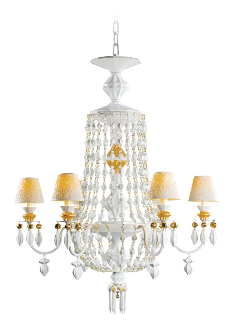 Lladro Chandelier Winter Palace 6 Luces. Lustre Oro (CE/UK/CCC)