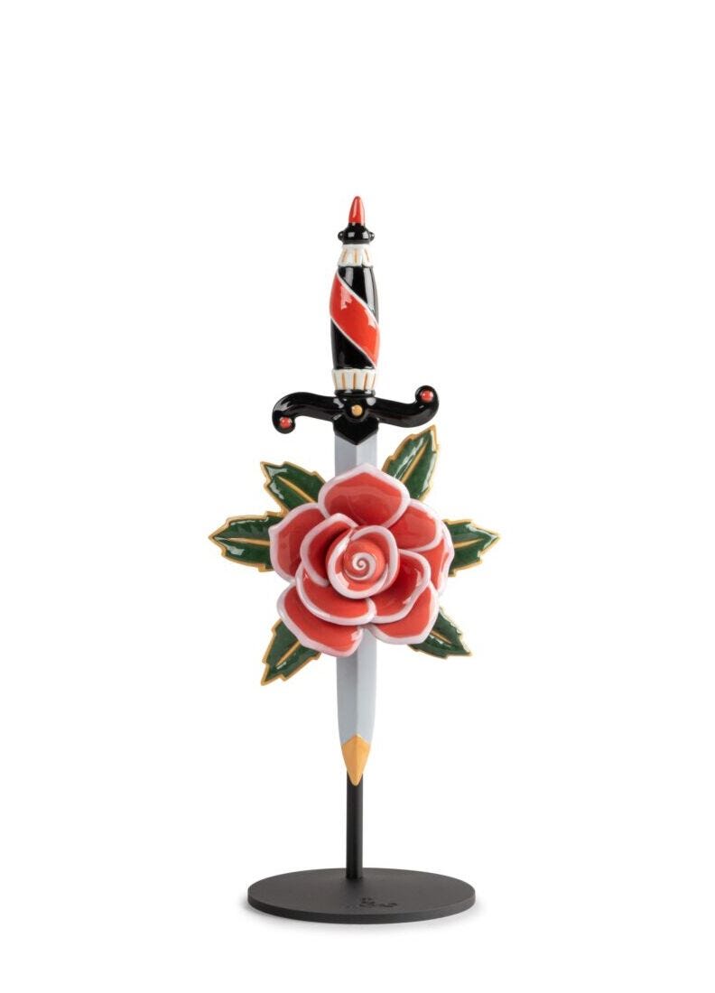Lladro Dagger And Rose True Love And Wild Panther Set