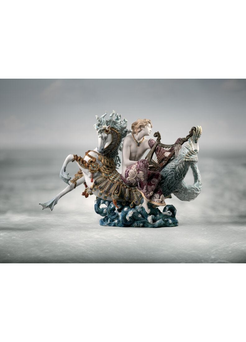 Lladro Escultura Arión Con Caballo De Mar. Serie Limitada