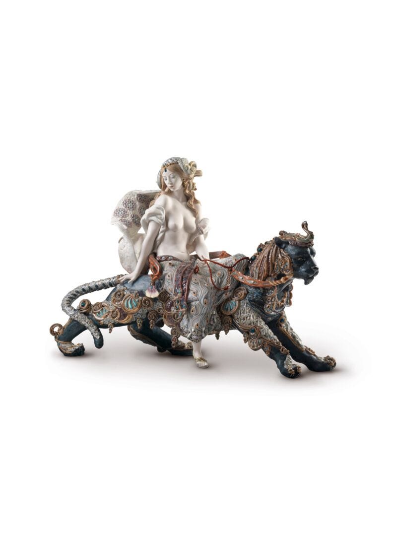 Lladro Escultura Bacante Con Pantera. Serie Limitada