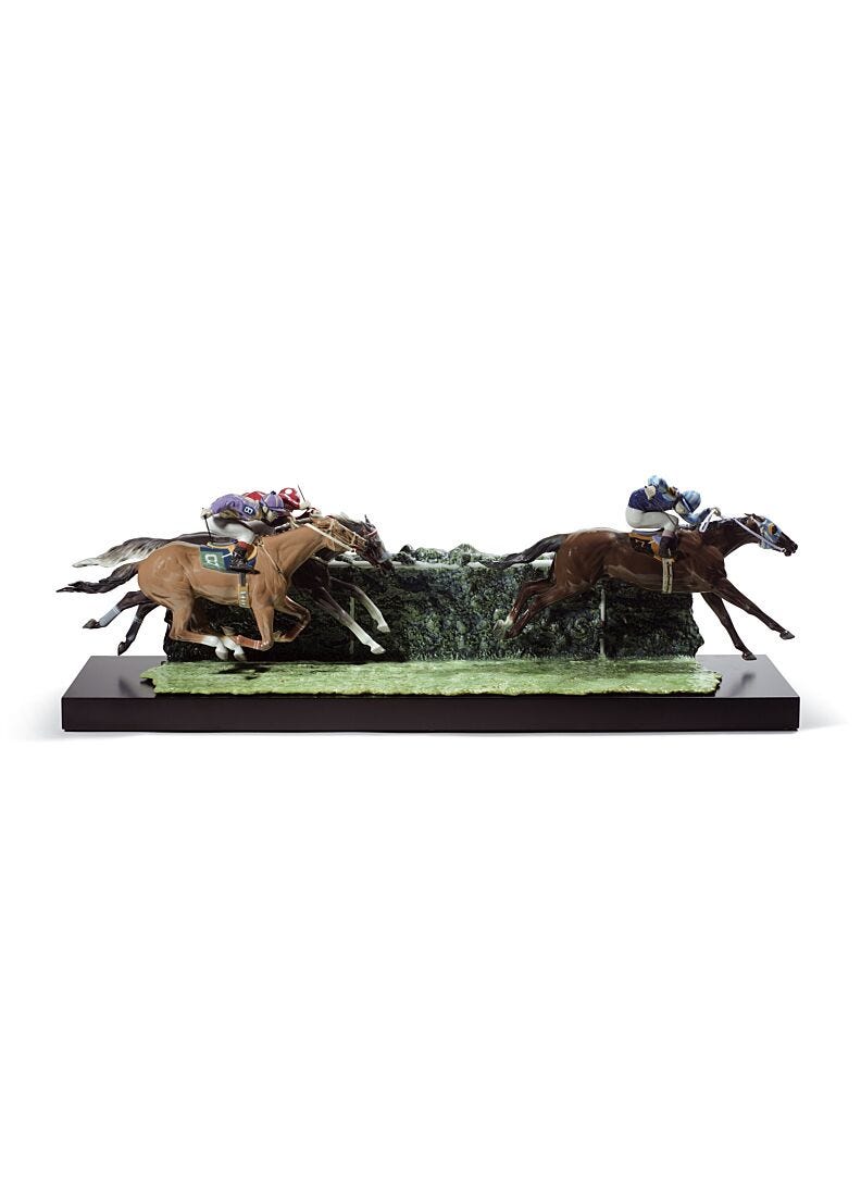Lladro Escultura Caballos Carrera En El Hipódromo. Serie Limitada