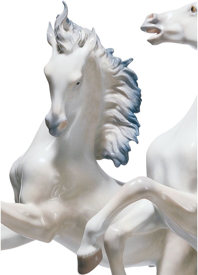 Lladro Escultura Caballos Libres Como El Viento. Serie Limitada