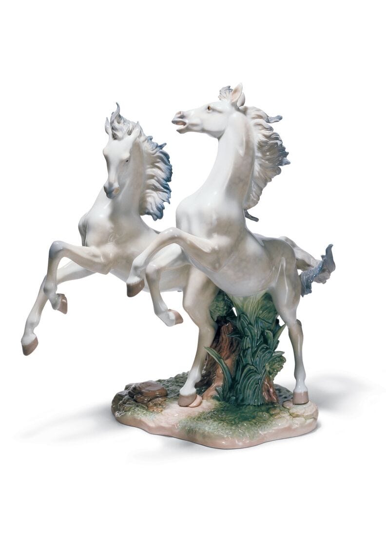 lladro Escultura caballos Libres como el viento. Serie limitada