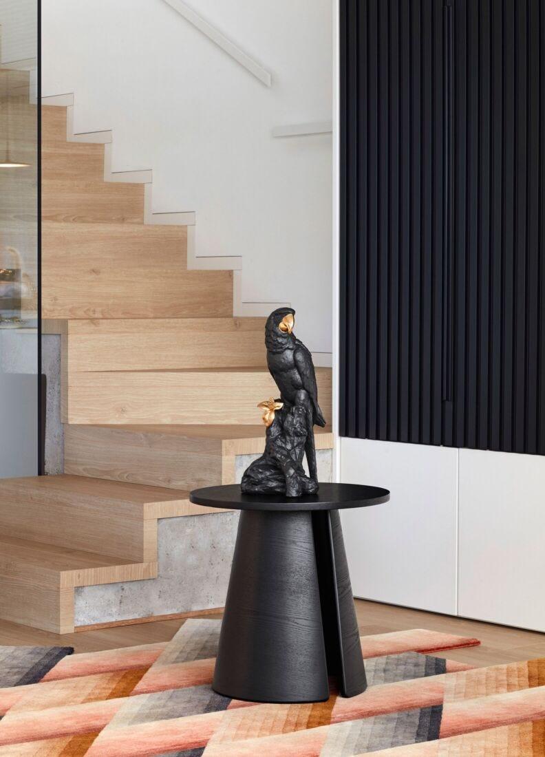 Lladro Escultura Guacamayo. Negro Y Dorado. Serie Limitada