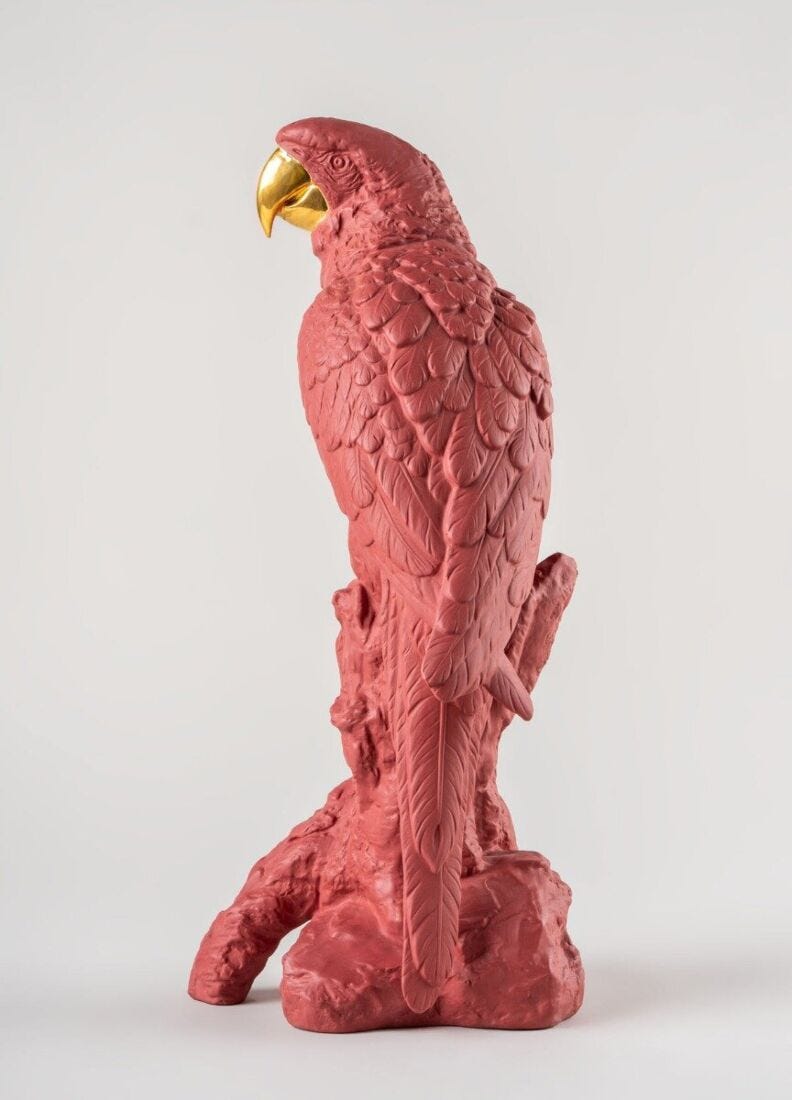 Lladro Escultura Guacamayo. Rojo Y Dorado. Serie Limitada