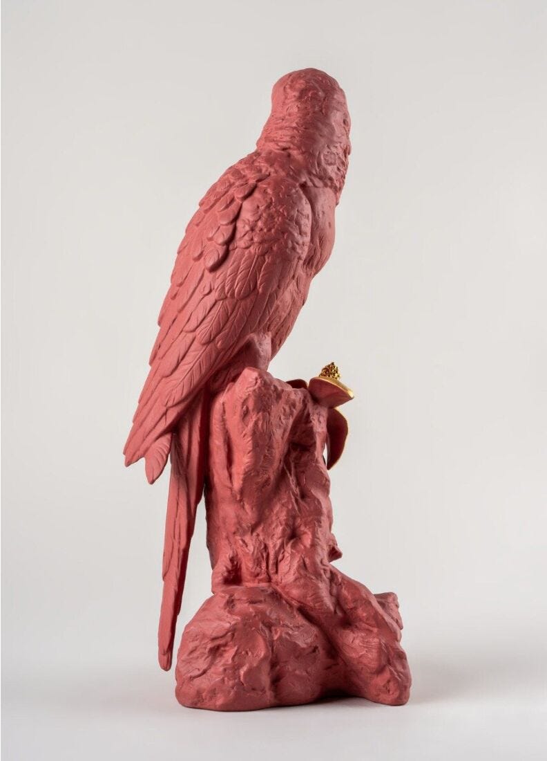 Lladro Escultura Guacamayo. Rojo Y Dorado. Serie Limitada