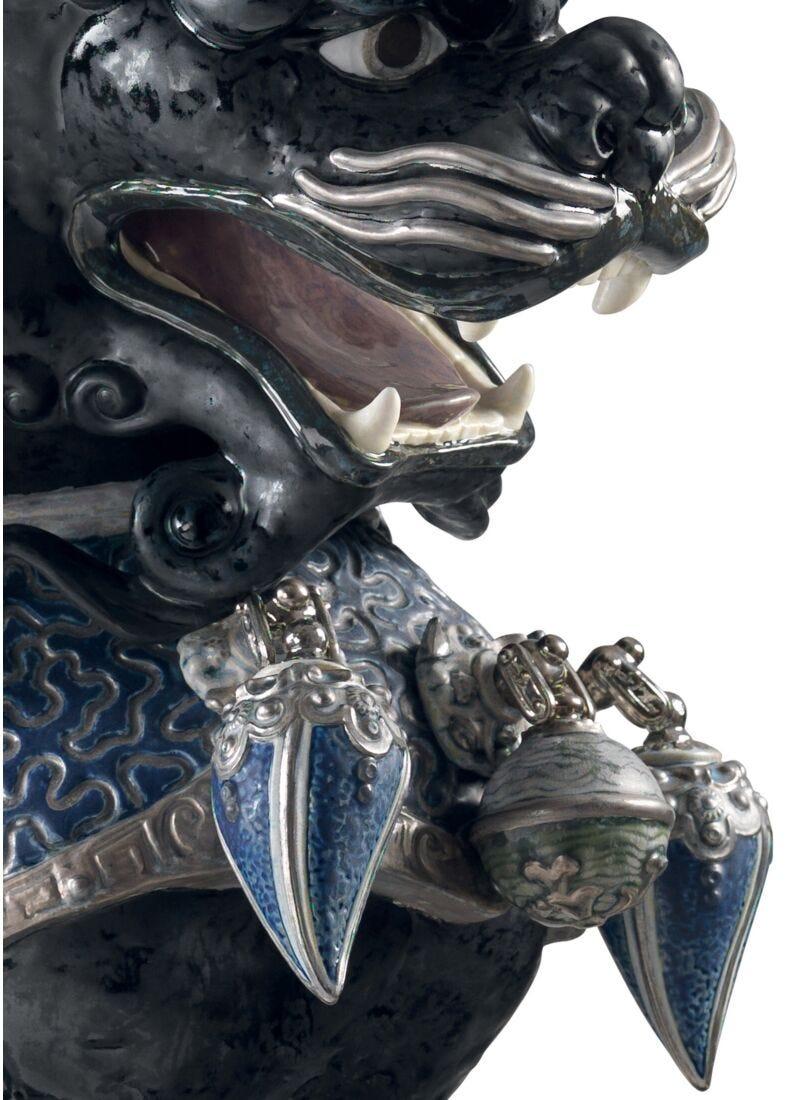 Lladro Escultura León Guardián. Negro. Serie Limitada