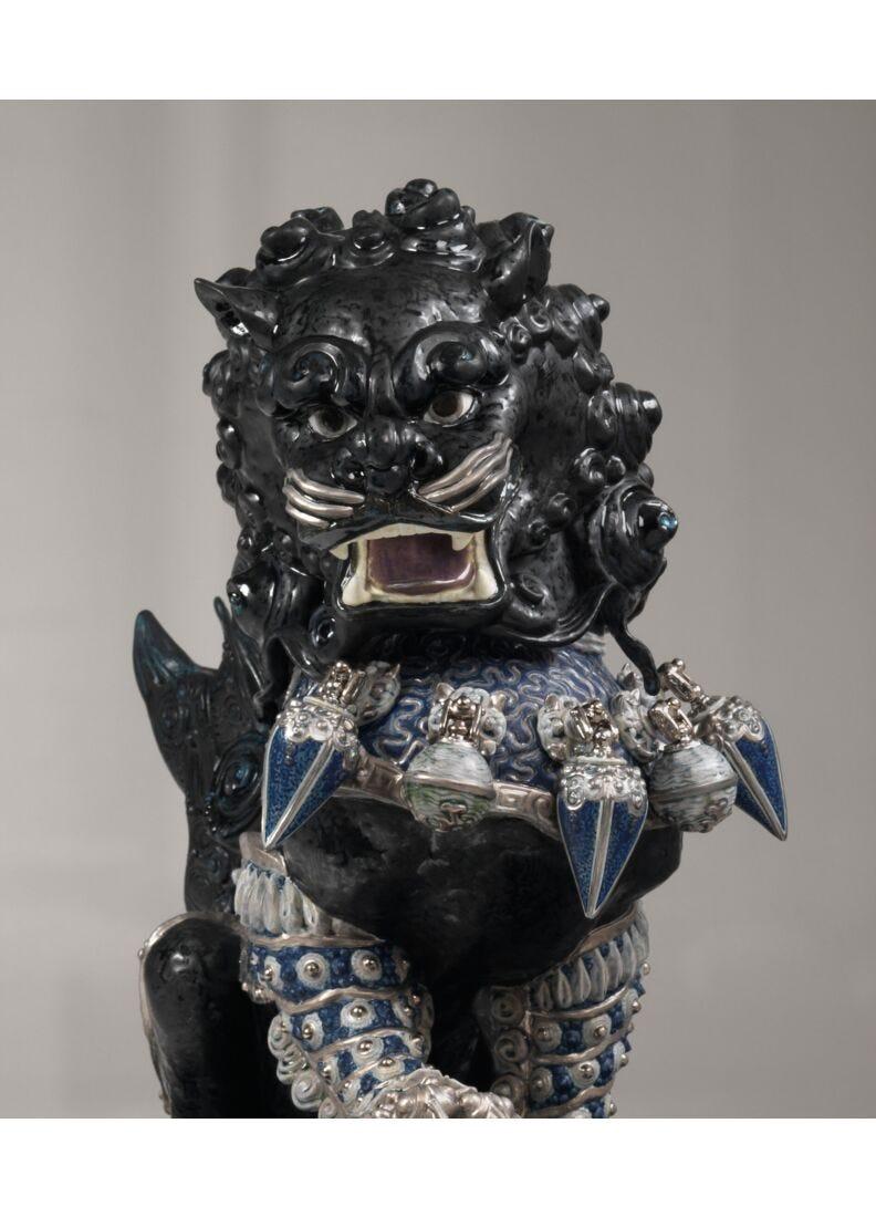 Lladro Escultura León Guardián. Negro. Serie Limitada