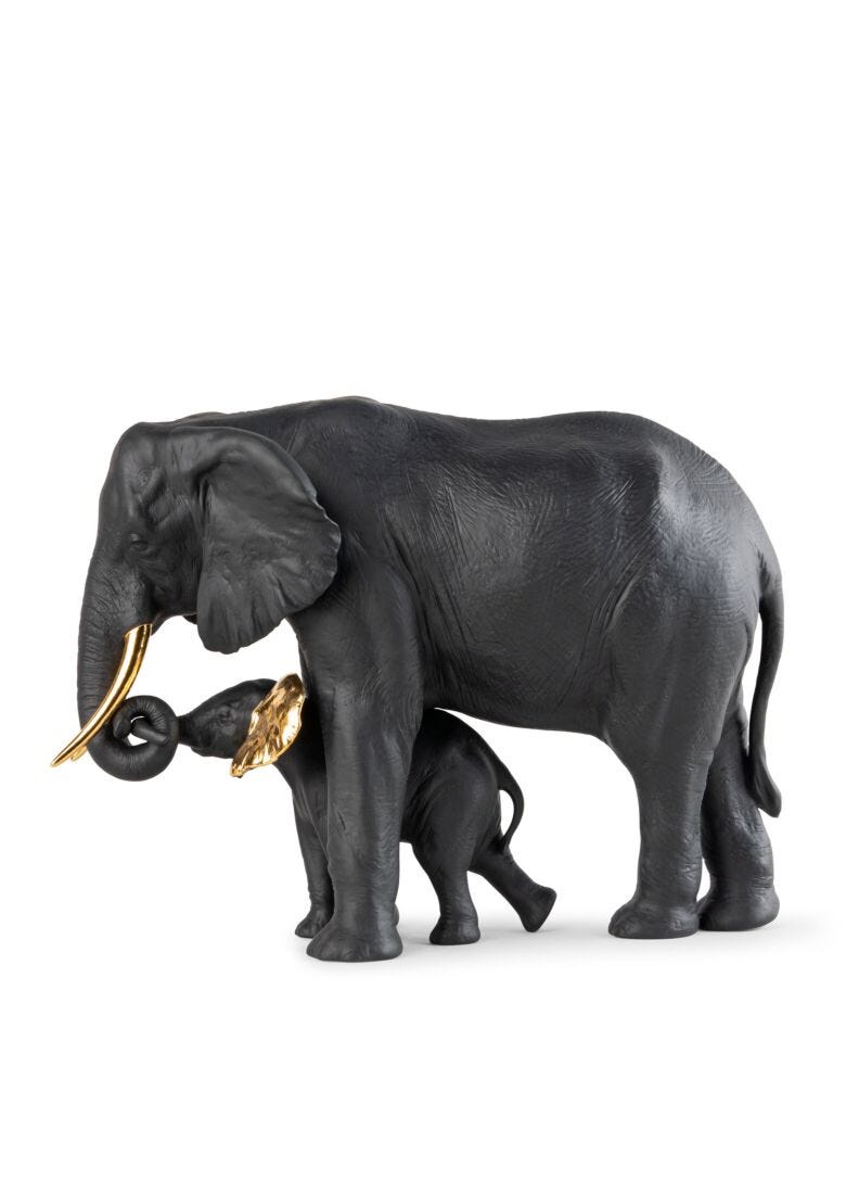 lladro Escultura Mostrando el camino. Negro y dorado. Serie Limitada