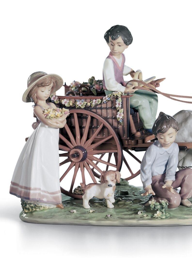 Lladro Escultura Niños Un Día De Excursión. Serie Limitada
