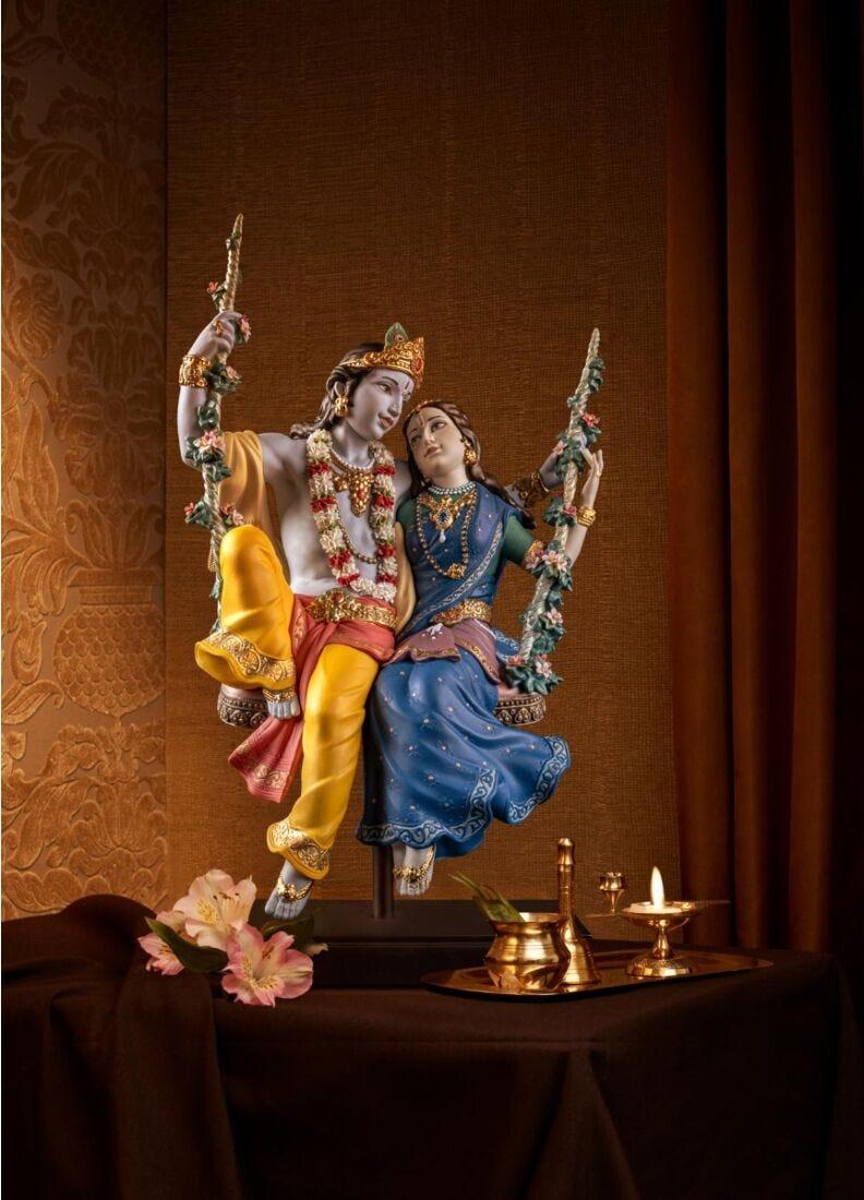Lladro Escultura Radha Krishna En Columpio. Serie Limitada