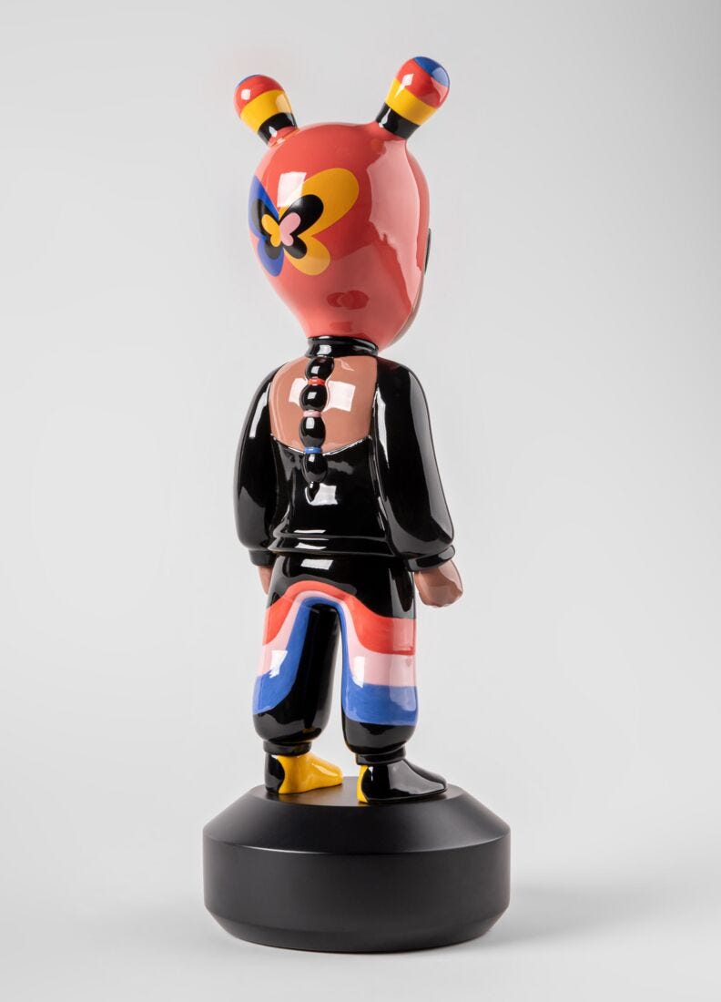 Lladro Escultura The Guest By Jade Purple Brown - Big. Serie Limitada