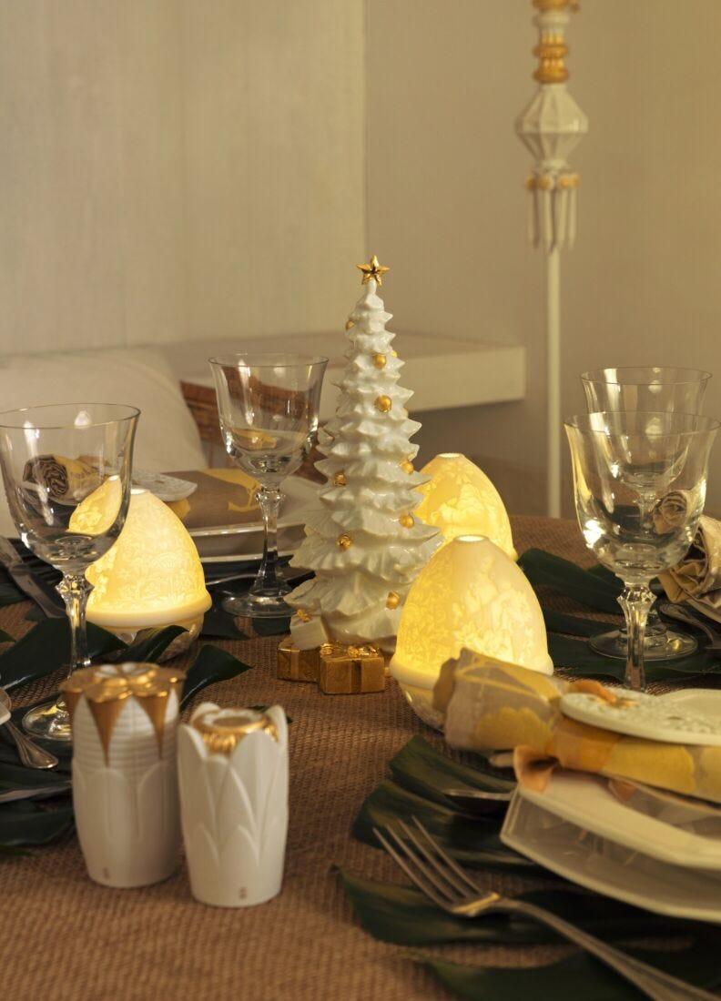 lladro Figura Árbol de Navidad con regalos. Lustre oro