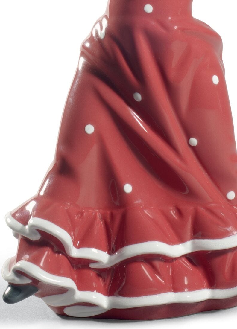 Lladro Figura Bailaorita Con Los Brazos Arriba. Rojo