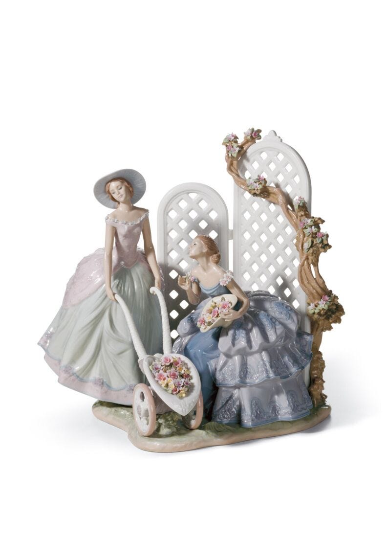 Lladro Figura Mujeres Jardin Romántico. Serie Limitada